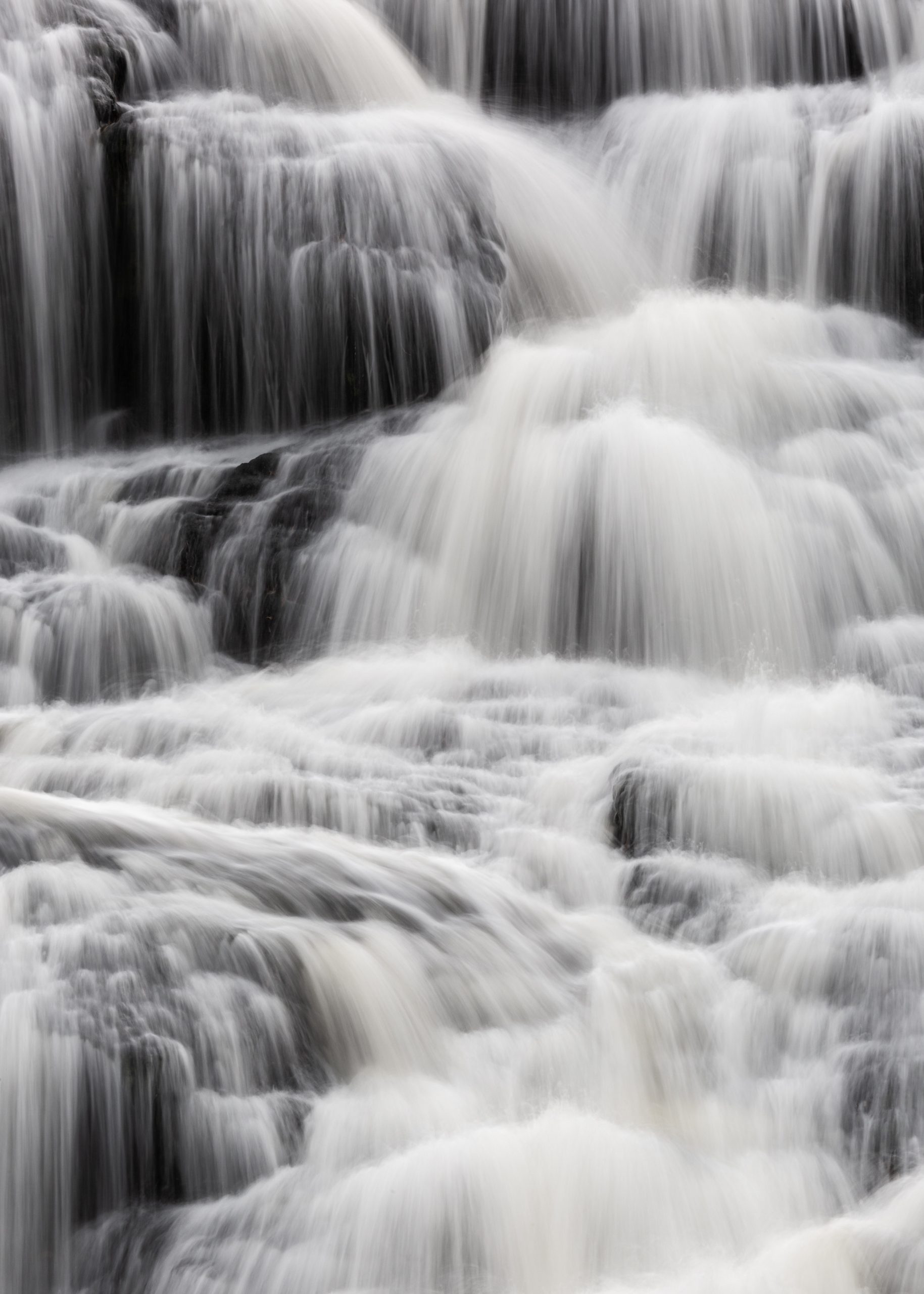 waterfalls and black and gray waterfalls